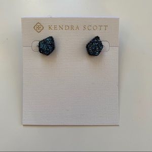 NWT Navy and Gunmetal Studs: Kendra Scott
